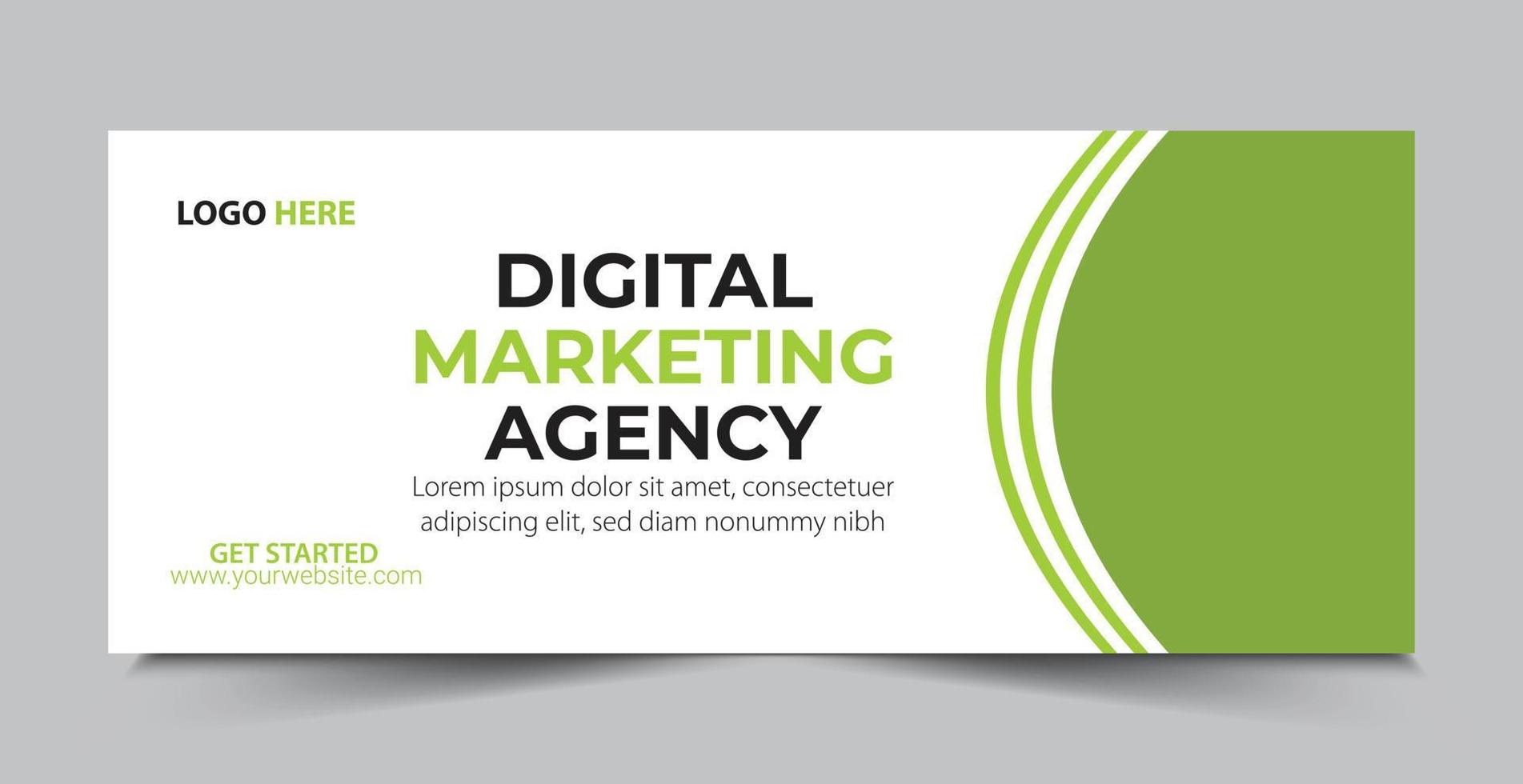 digital marketing cover page template vector