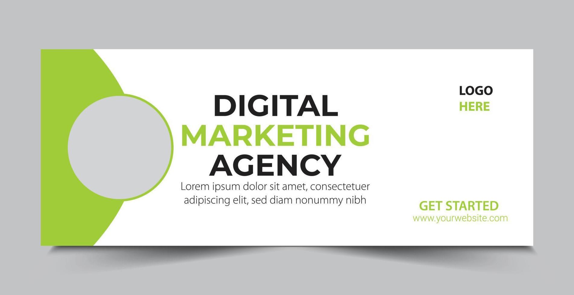 digital marketing cover page template vector