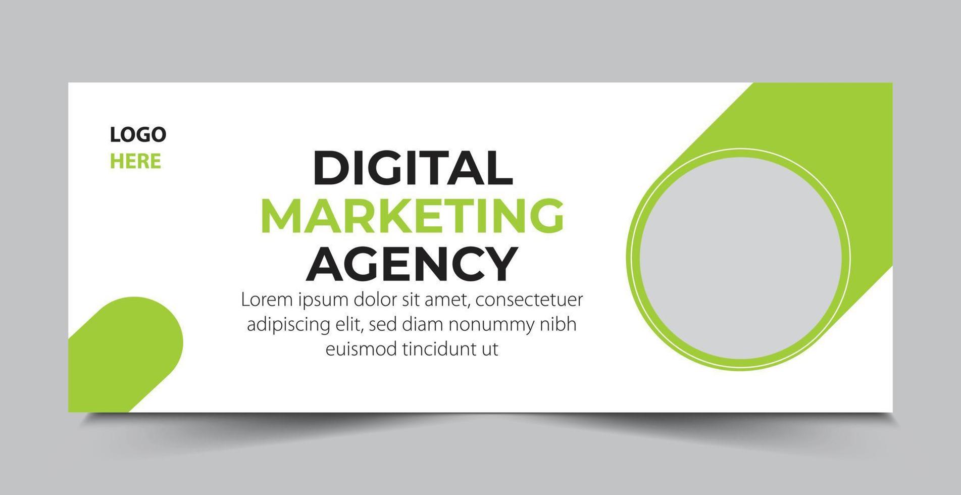 digital marketing cover page template vector