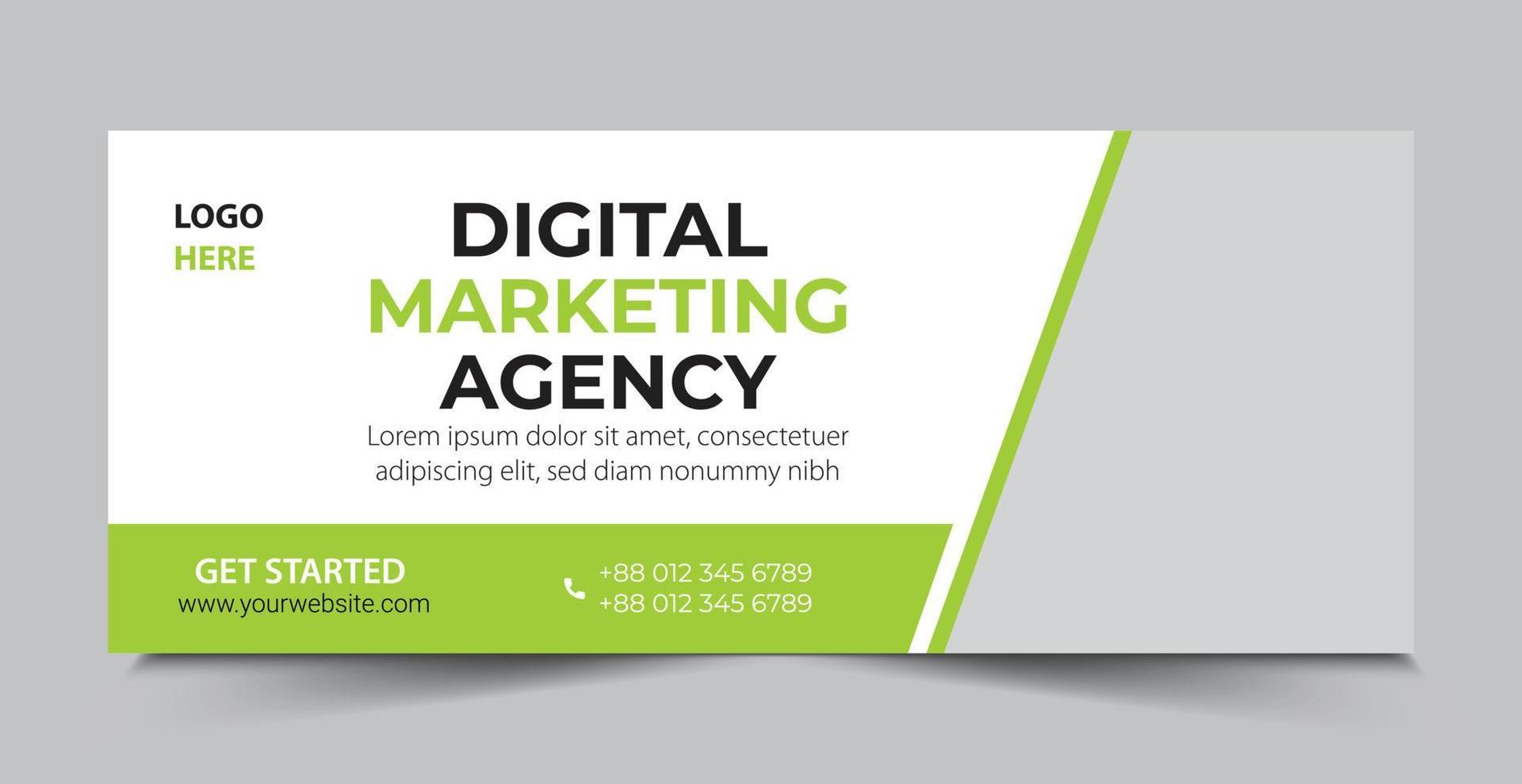 digital marketing cover page template vector