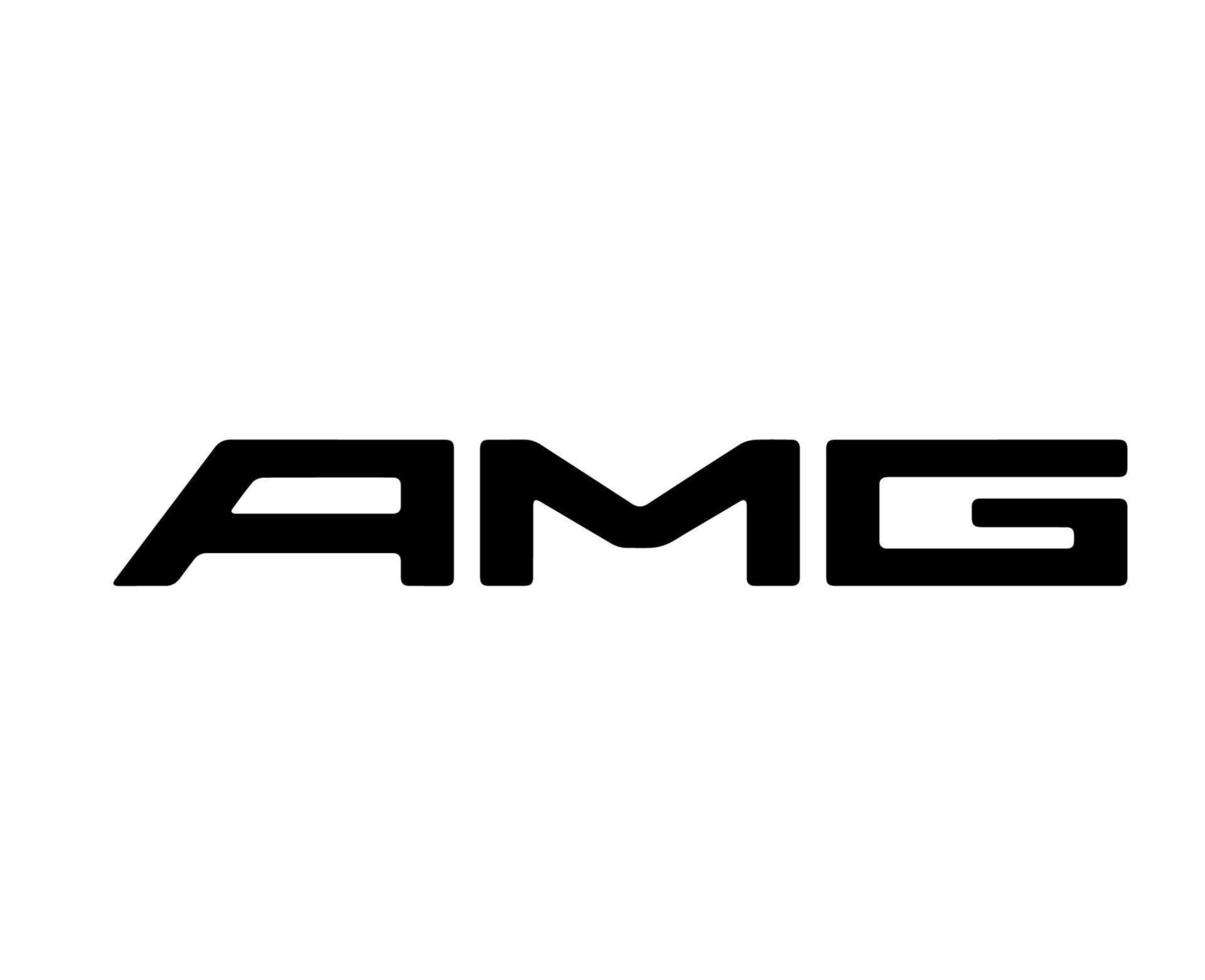 amg marca logo símbolo nombre negro diseño alemán carros automóvil vector ilustración