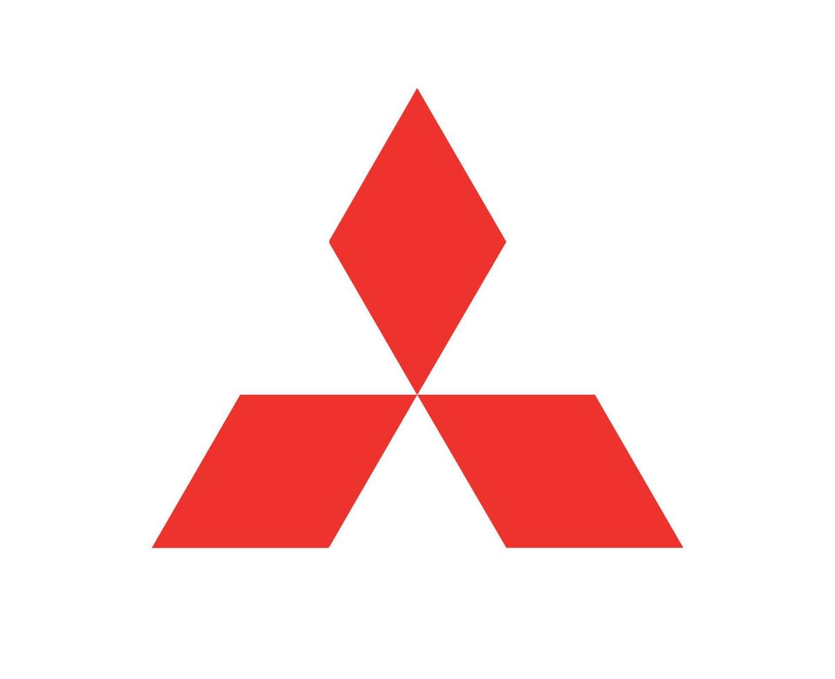 Mitsubishi Brand Logo Car Symbol Red Design Japan Automobile Vector Illustration