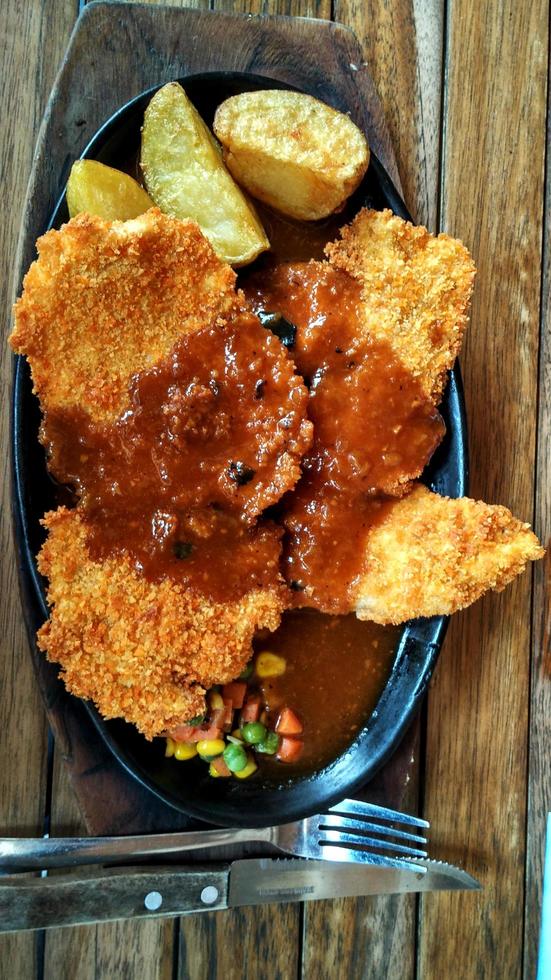 Top view image of chicken crispy photo