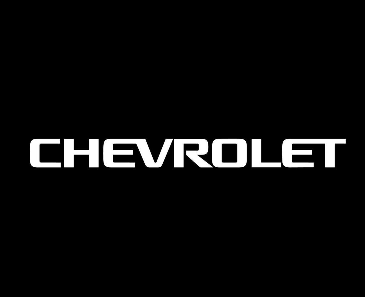 Chevrolet Brand Logo Car Symbol Name White Design Usa Automobile Vector Illustration With Black Background