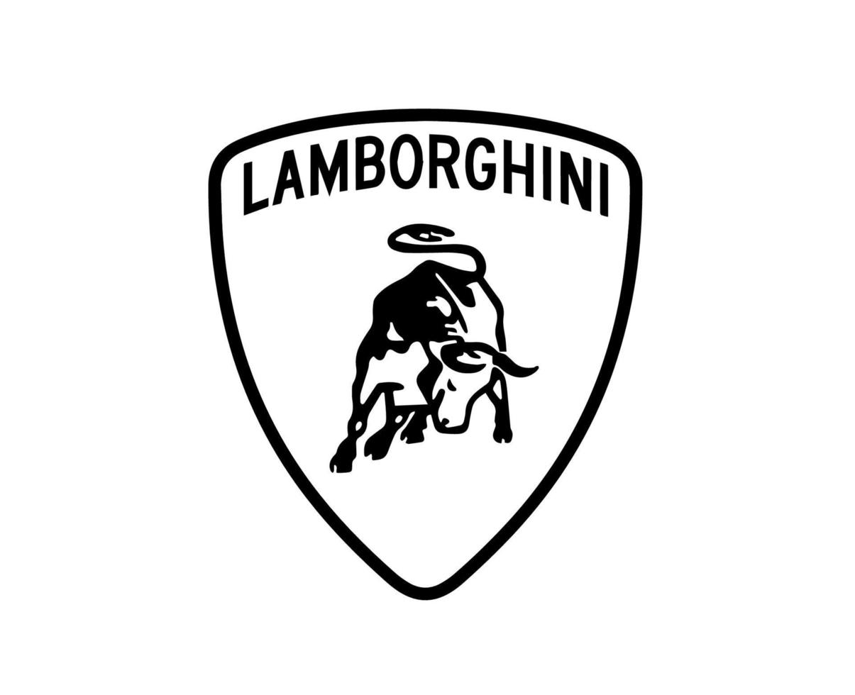 Lamborghini Brand Logo Car Symbol Black Design Italian Automobile Vector Illustration