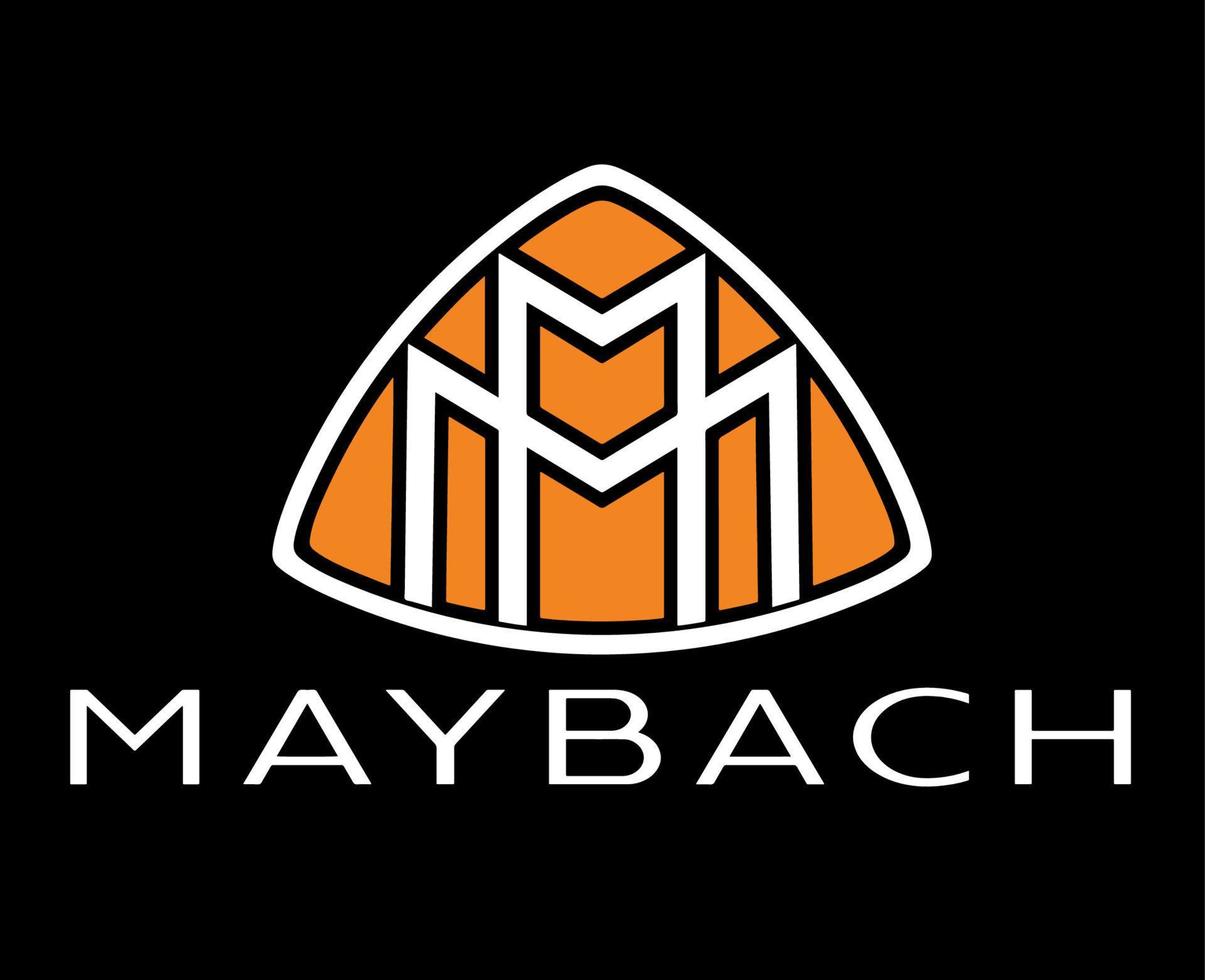maybach marca logo coche símbolo con nombre diseño alemán automóvil vector ilustración con negro antecedentes