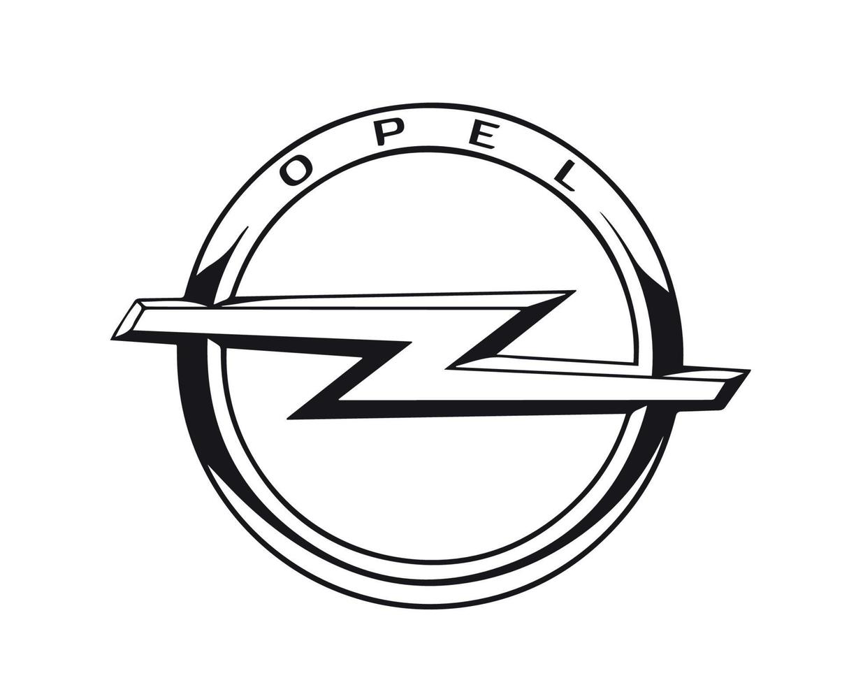 Opel Brand Logo Symbol Black Design german Car Automobile Vector Illustration