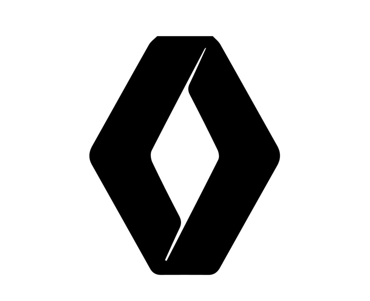 renault logo marca coche símbolo negro diseño francés automóvil vector ilustración