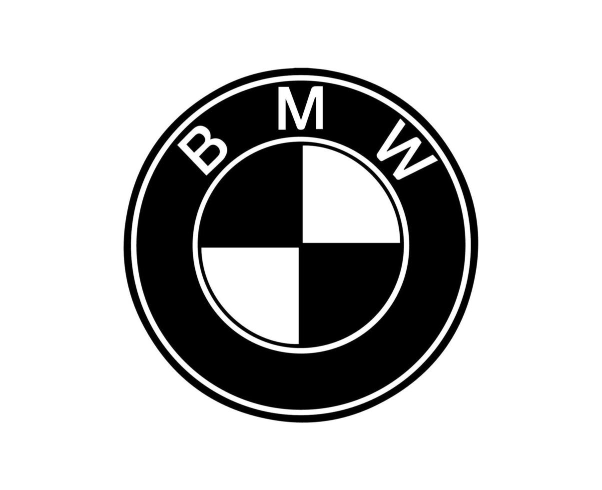 BMW Brand Logo Symbol Black Design Germany Car Automobile Vector Illustration With White Background