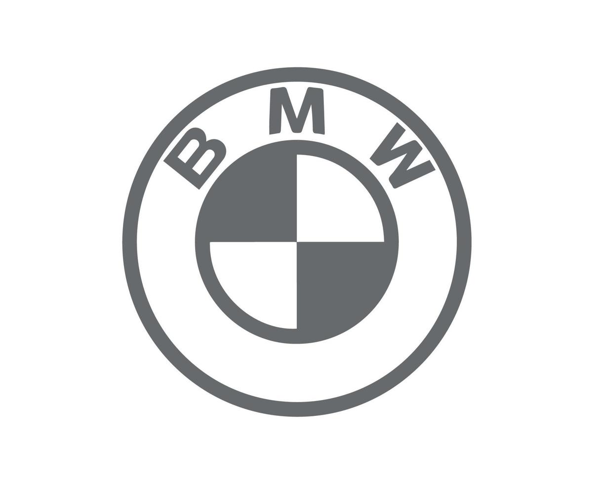 BMW Brand Logo Symbol Gray Design Germany Car Automobile Vector Illustration
