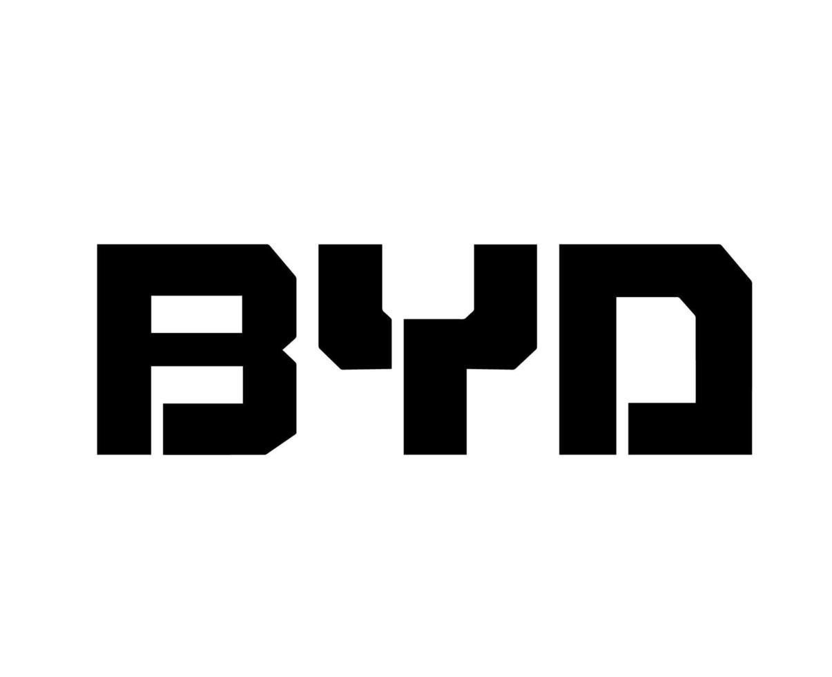 byd marca logo símbolo nombre negro diseño China automóvil coche eco vector ilustración