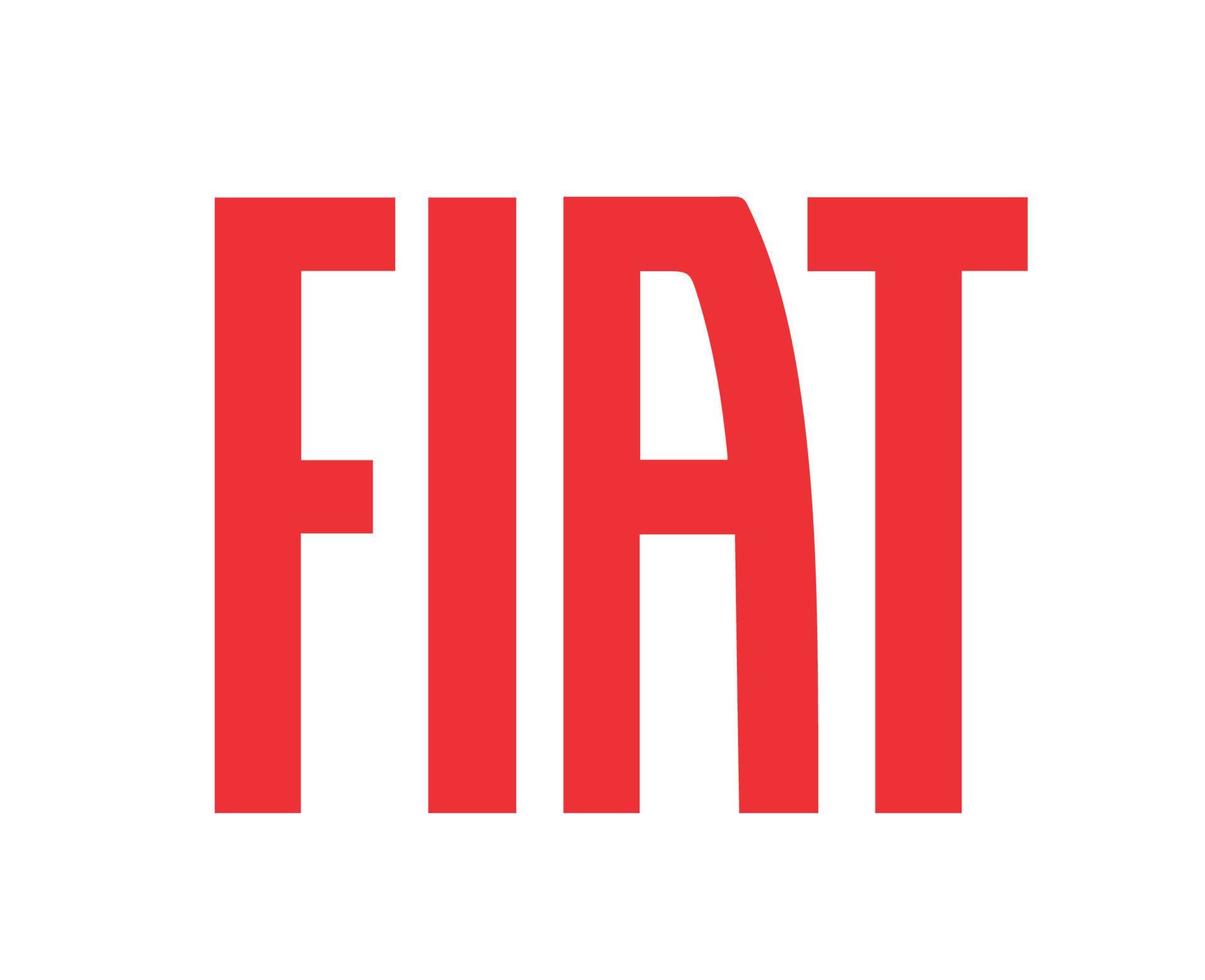 Fiat Brand Logo Car Symbol Name Red Design Italian Automobile Vector Illustration