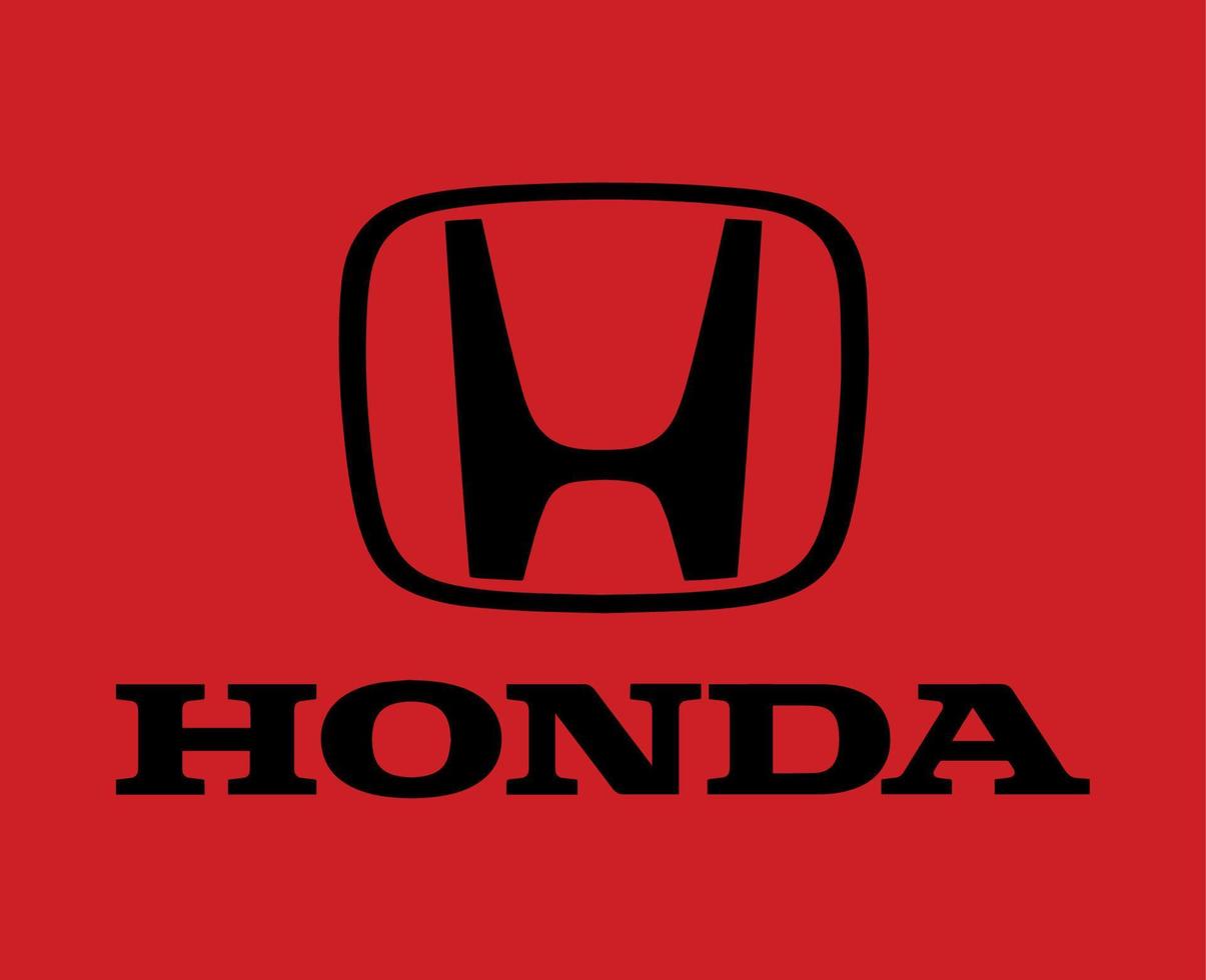 Honda logo marca símbolo con nombre negro diseño Japón coche automóvil vector ilustración con rojo antecedentes