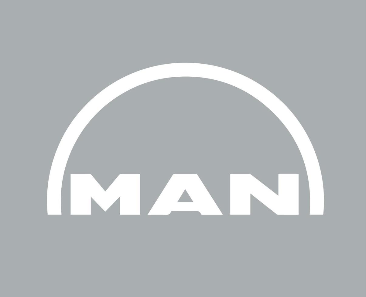 MAN Brand Logo Car Symbol White Design German Automobile Vector Illustration With Gray Background