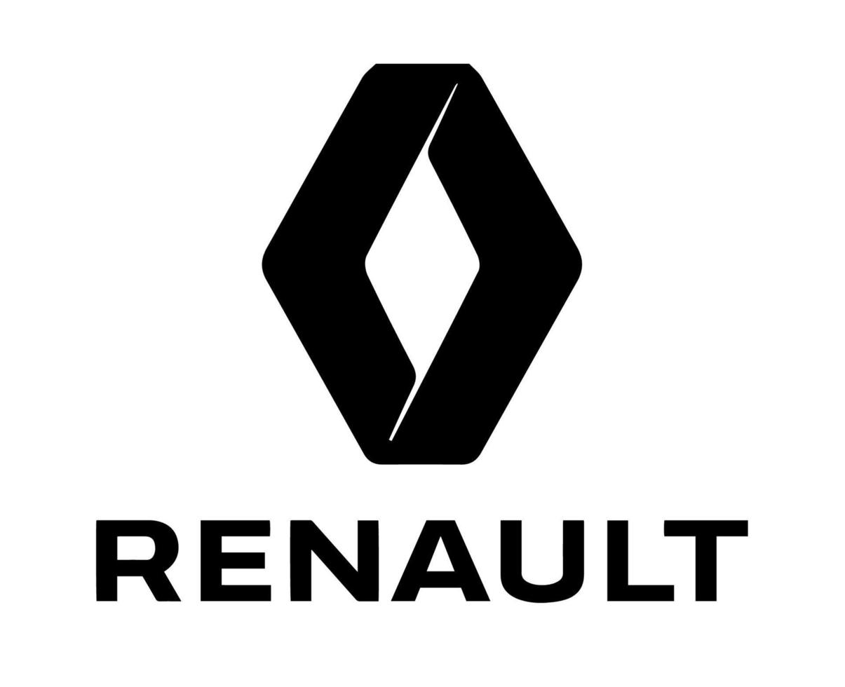 renault logo marca coche símbolo con nombre negro diseño francés automóvil vector ilustración