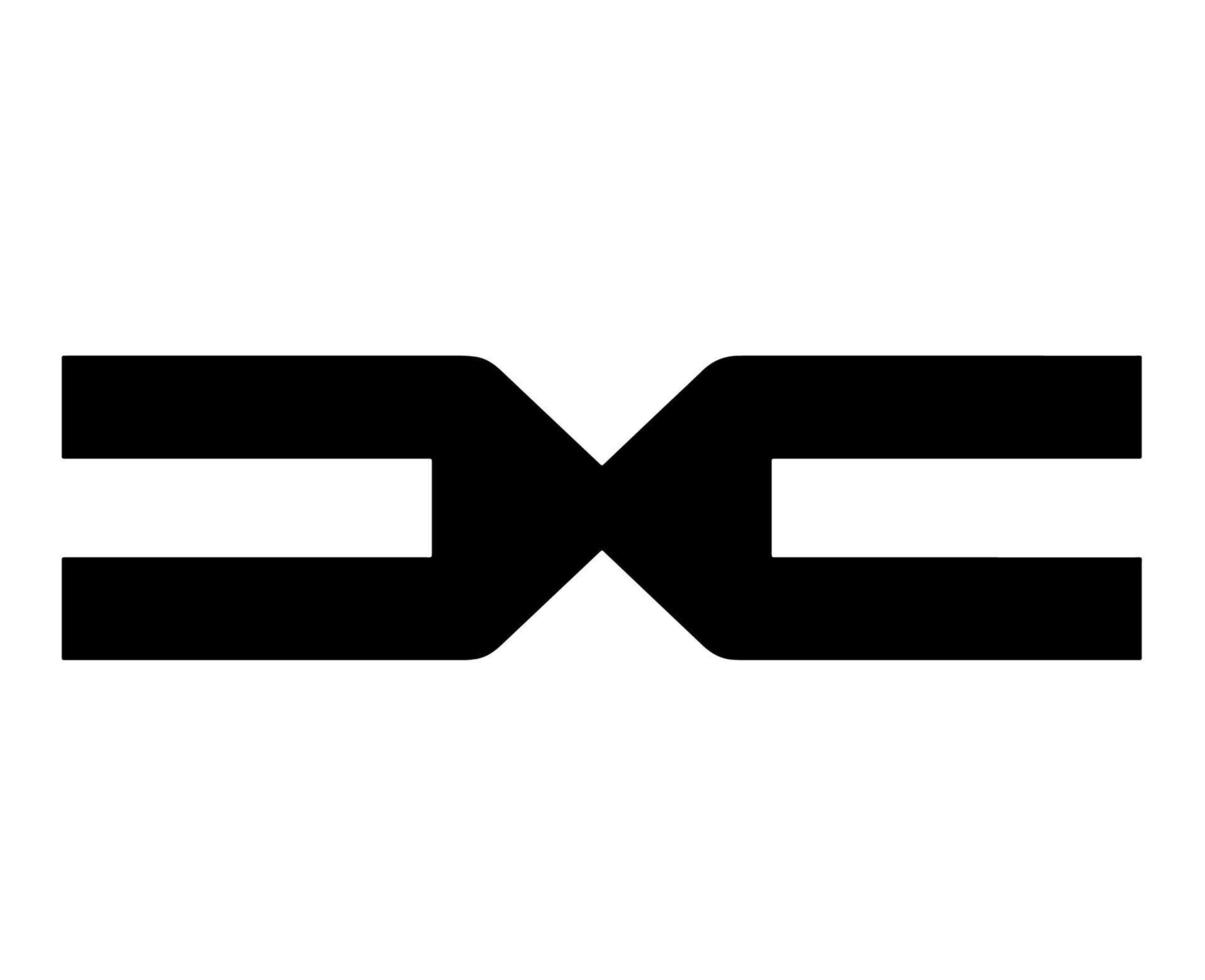 Dacia Brand New Logo Car Symbol Black Design Romanian Automobile Vector Illustration