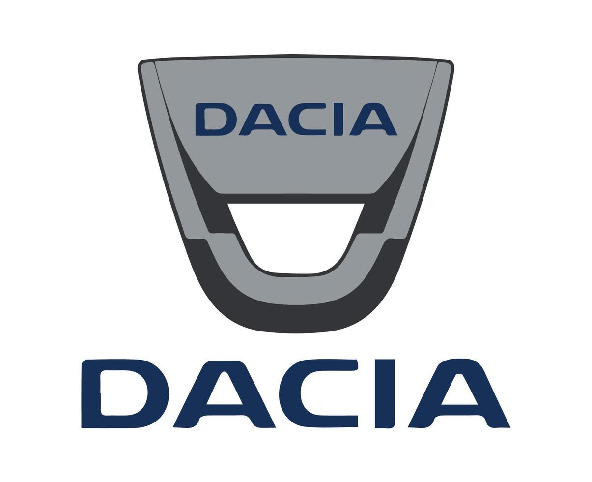 Dacia Brand Logo Car Symbol With Name Design Romanian Automobile Vector Illustration