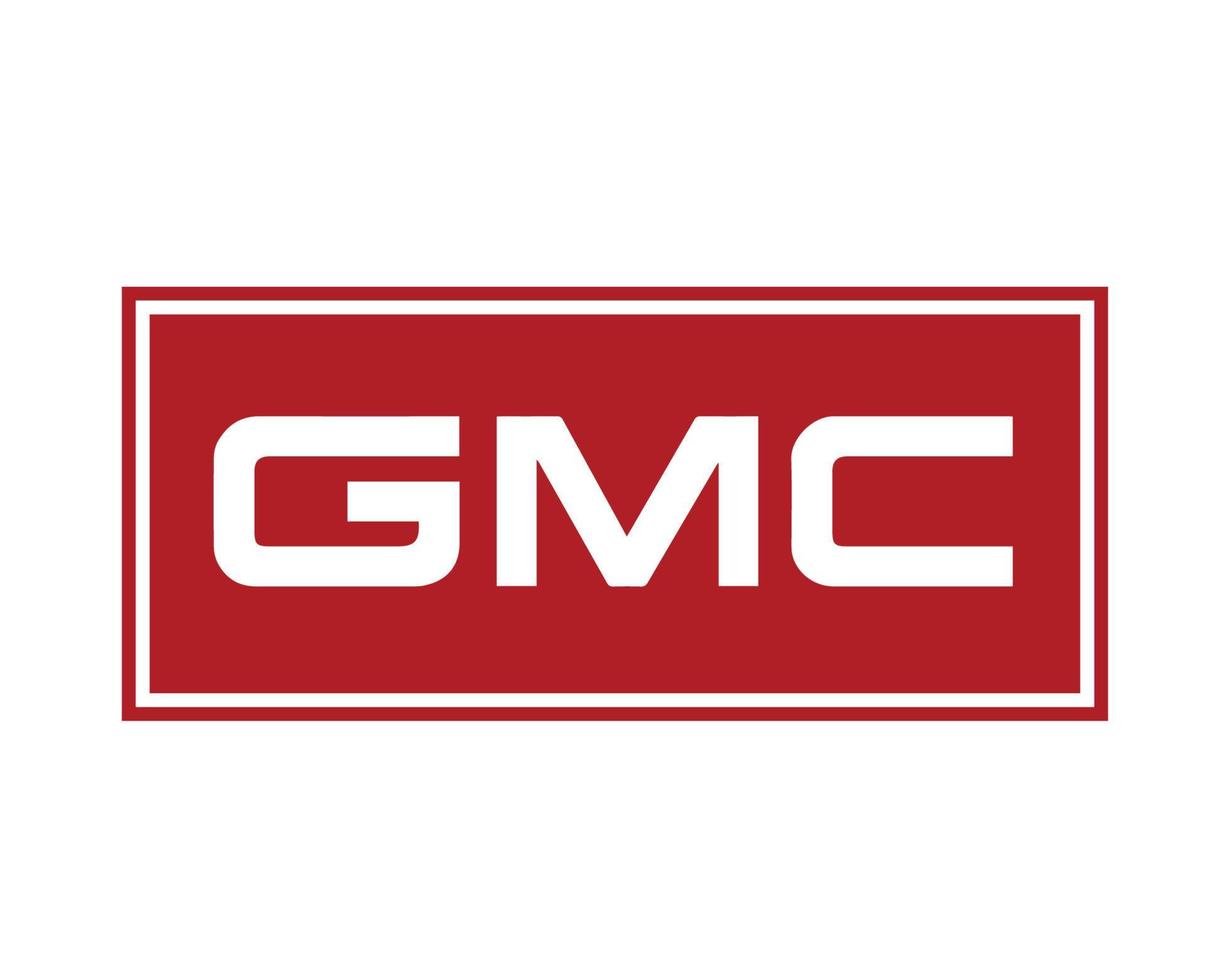 gmc marca logo coche símbolo rojo y blanco diseño Estados Unidos automóvil vector ilustración