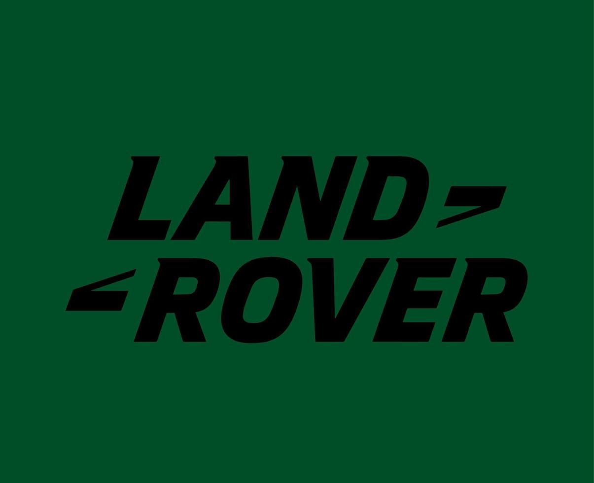 Land Rover Brand Logo Car Symbol Name Black Design British Automobile Vector Illustration With Green Background