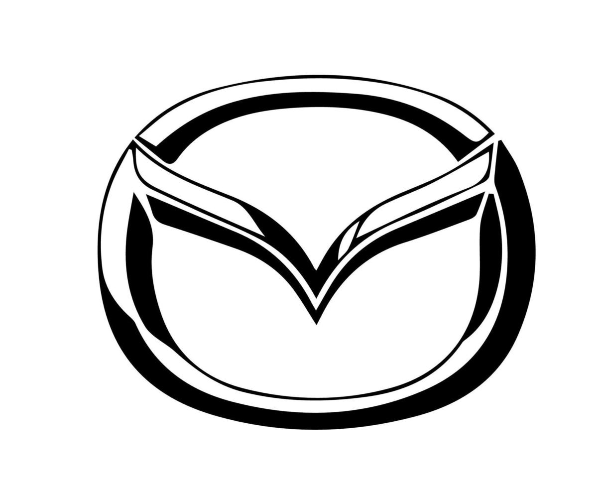 Mazda Brand Logo Symbol Black Design Japan Car Automobile Vector Illustration