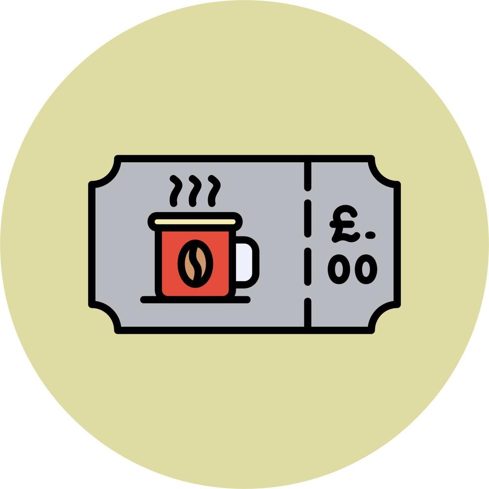Coffee Ticket Vector Icon