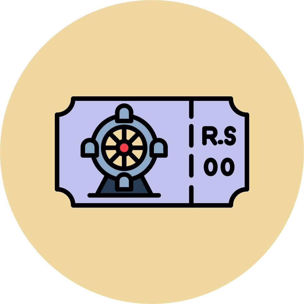 Ferris Wheel Ticket Vector Icon