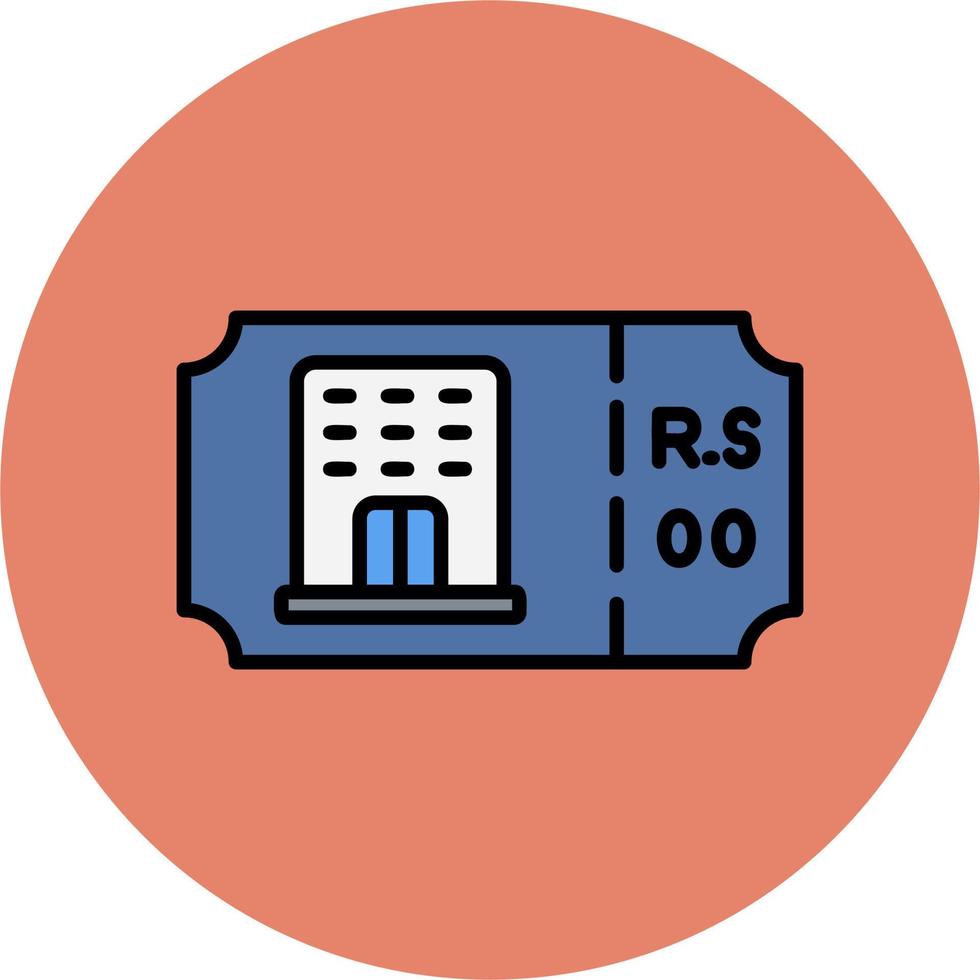 Hotel Ticket Vector Icon