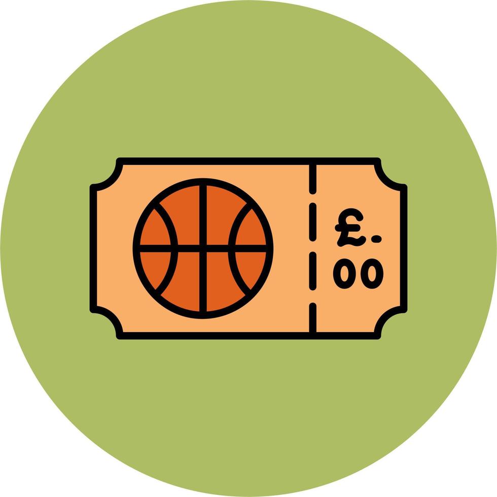 Basketball Ticket Vector Icon