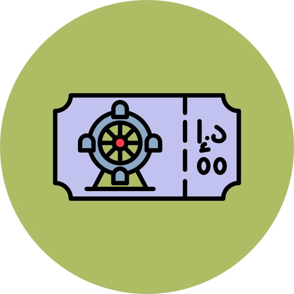 Ferris Wheel Ticket Vector Icon