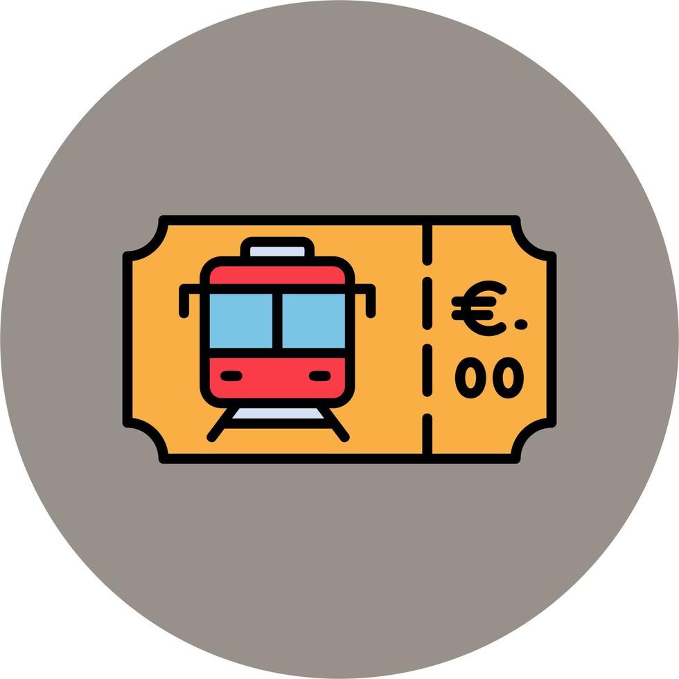 Train Ticket Vector Icon