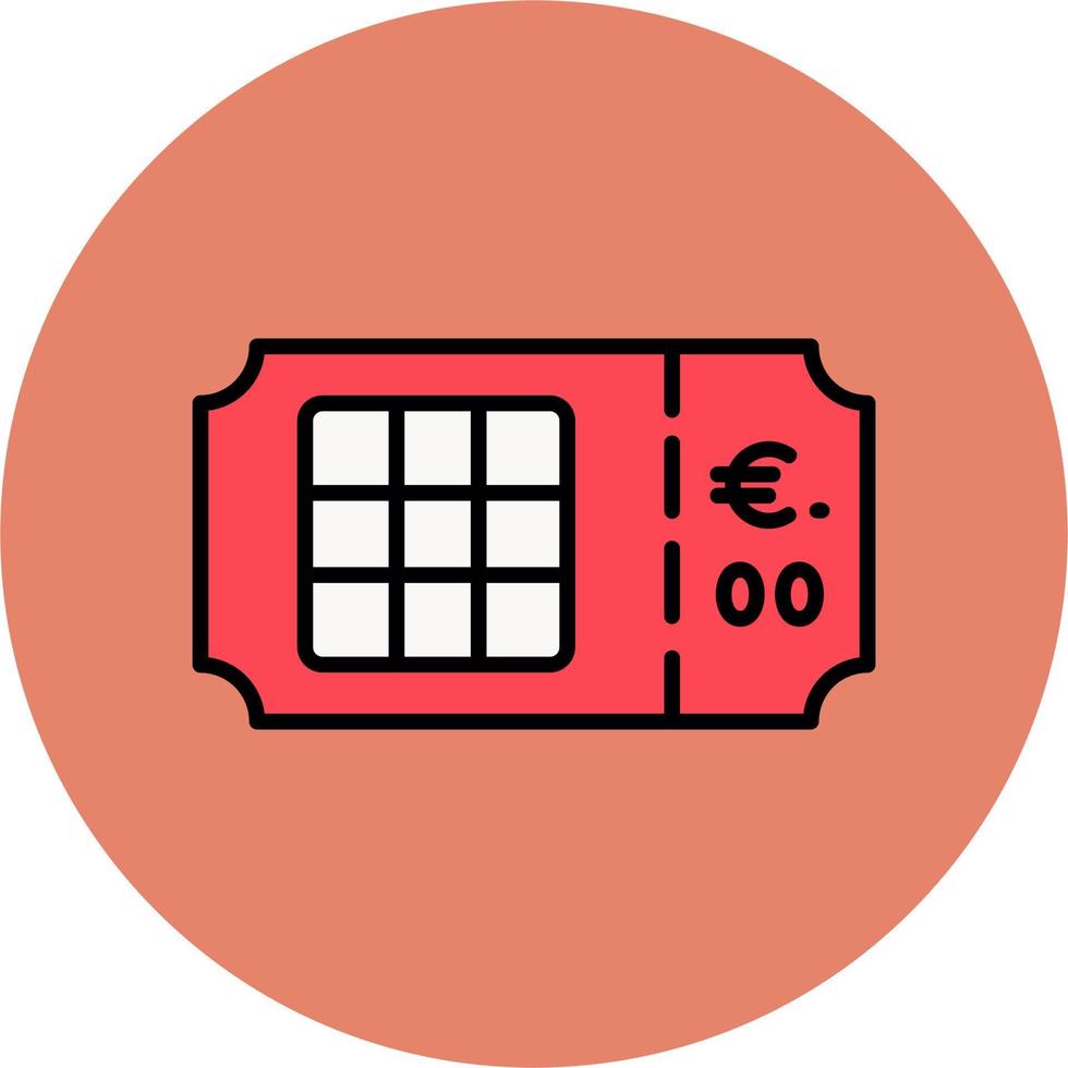 Lottery Ticket Vector Icon