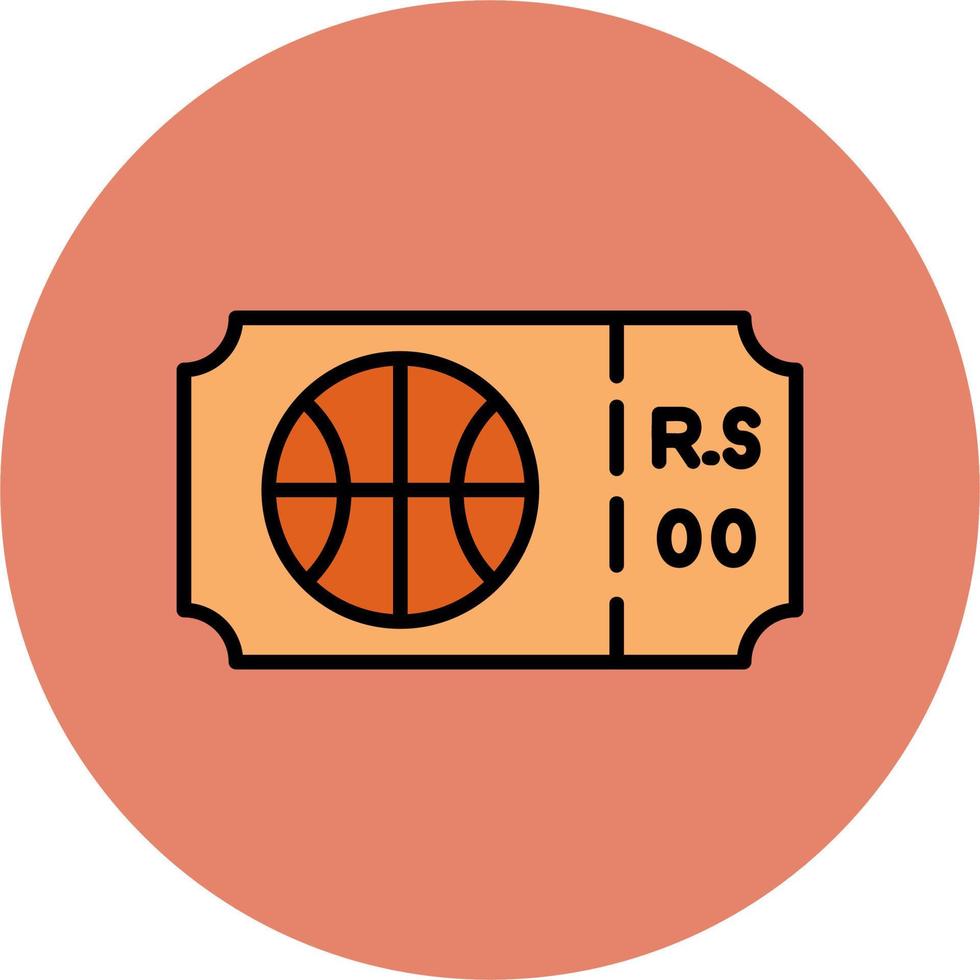 Basketball Ticket Vector Icon