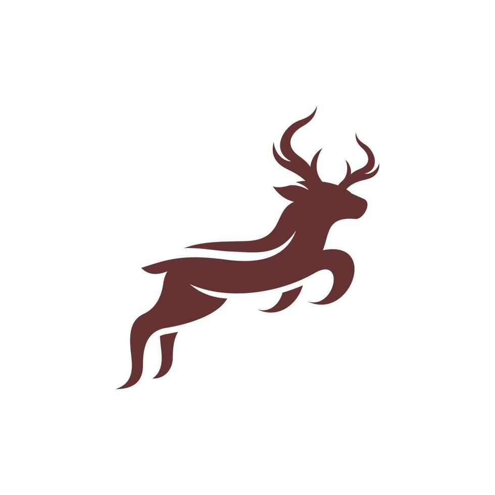 Jumping deer silhouette creative logo design vector