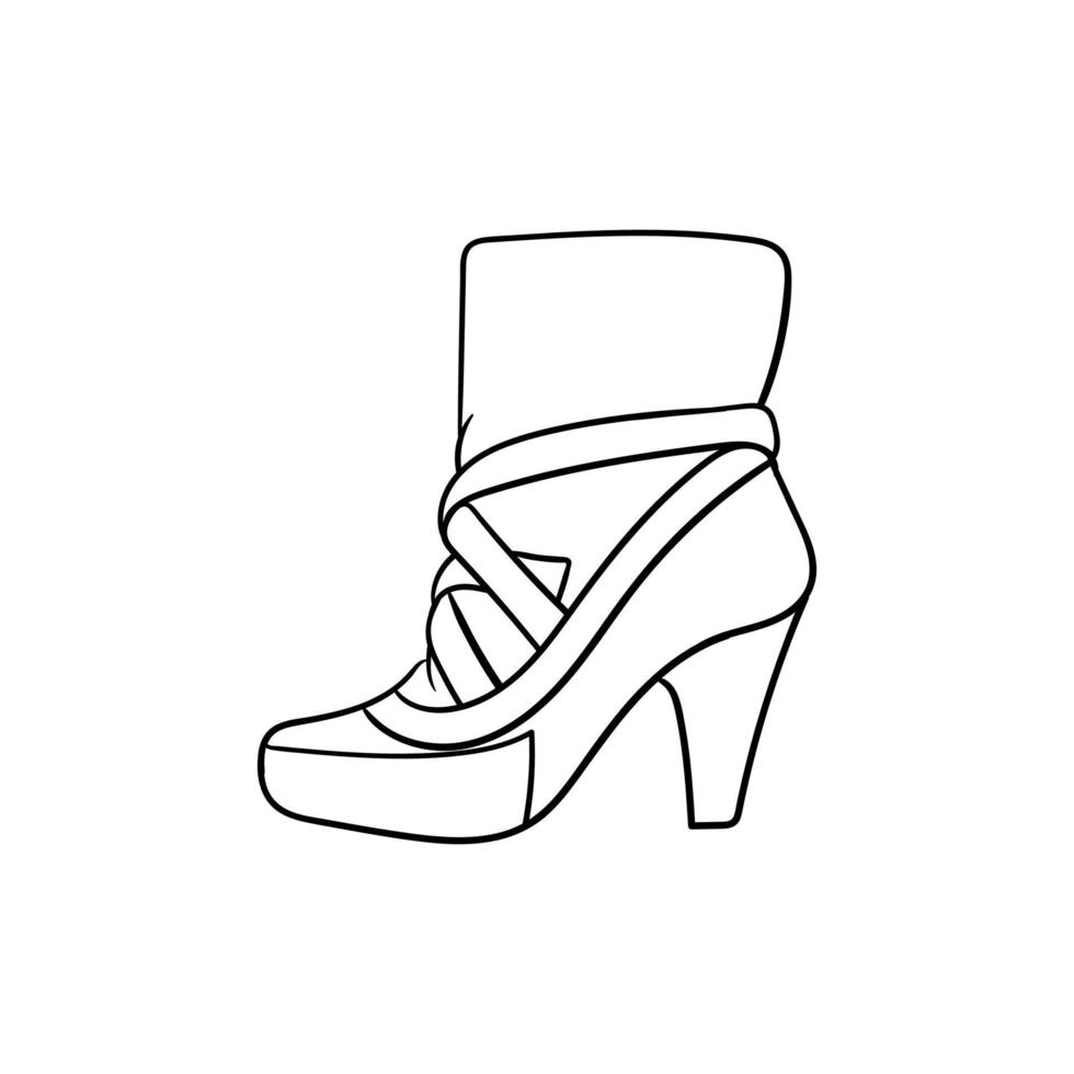 Line art shoes elegant creative illustration design vector