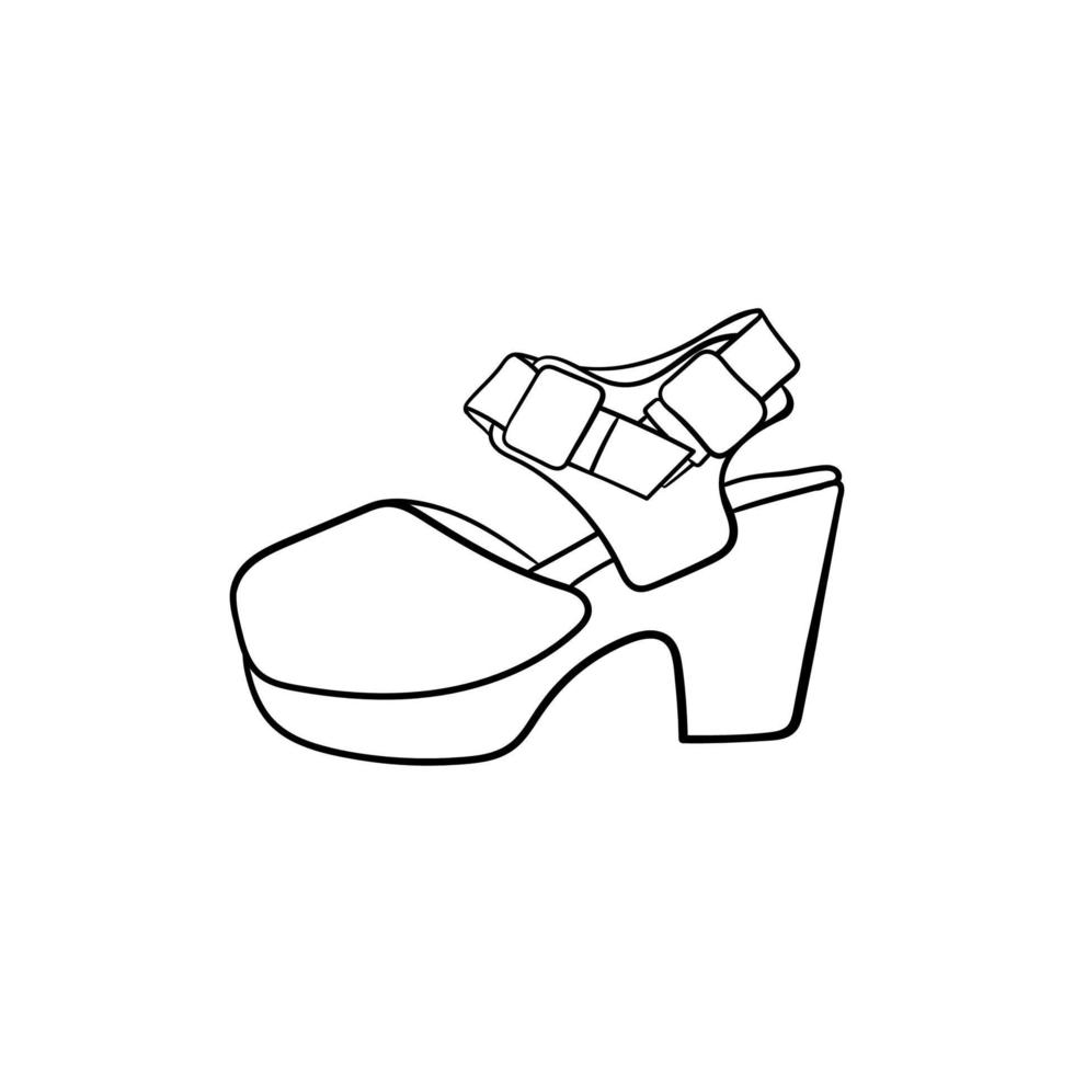 Lady heels simple line illustration design vector