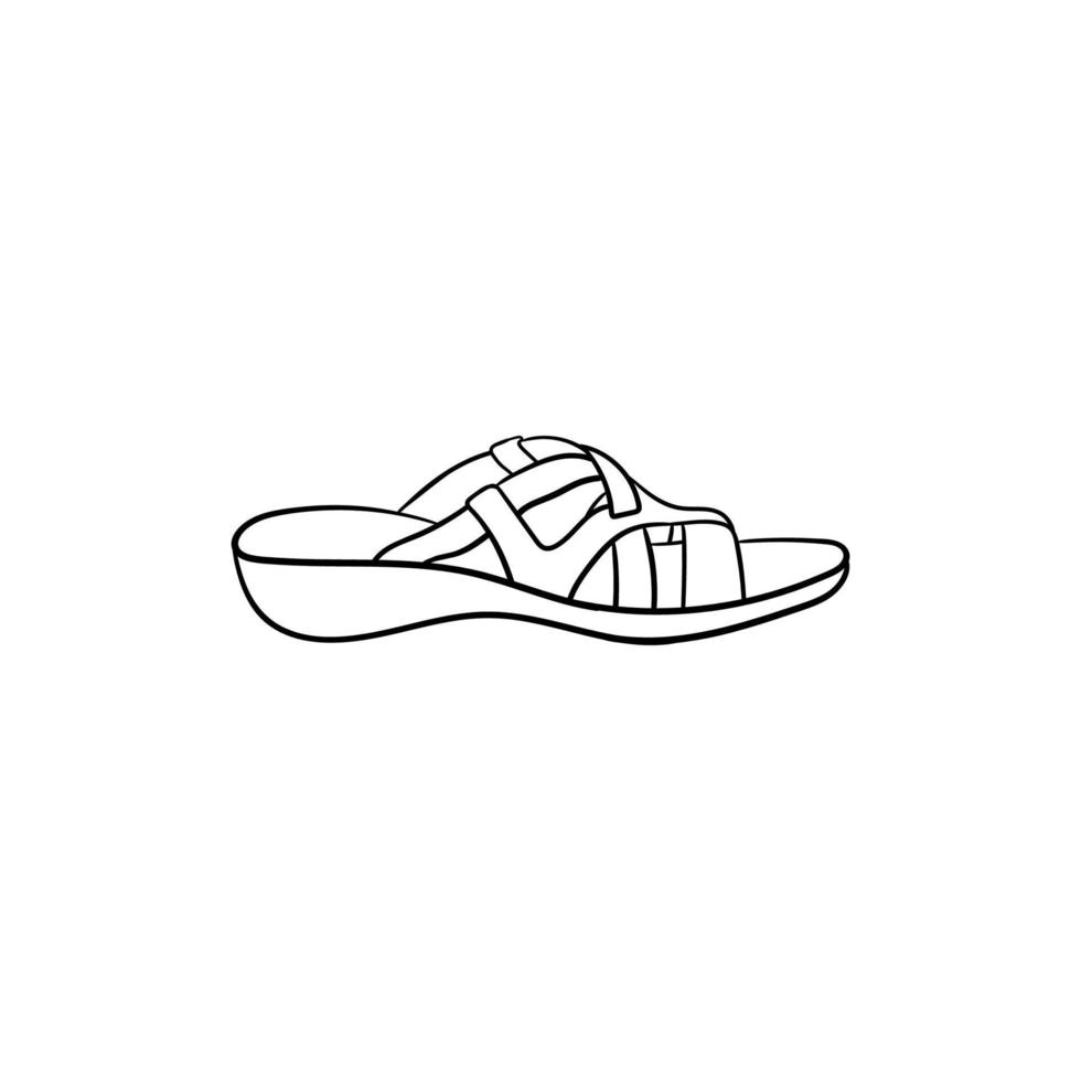 Woman slippers line modern design vector