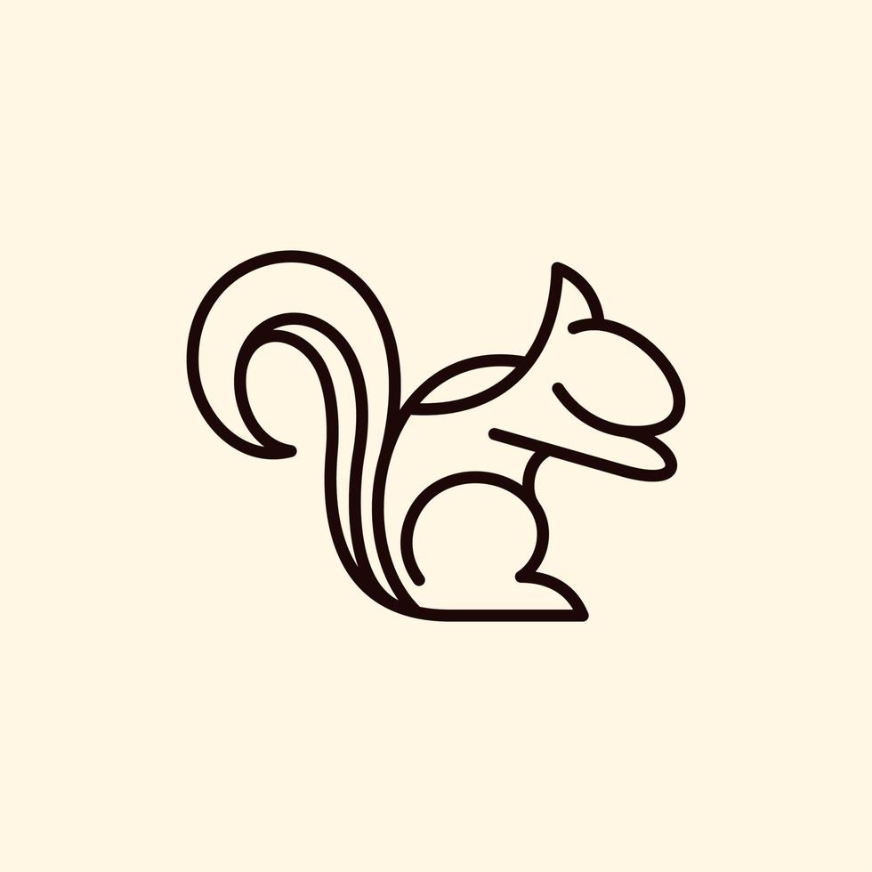 Squirrel simple line illustration creative design vector