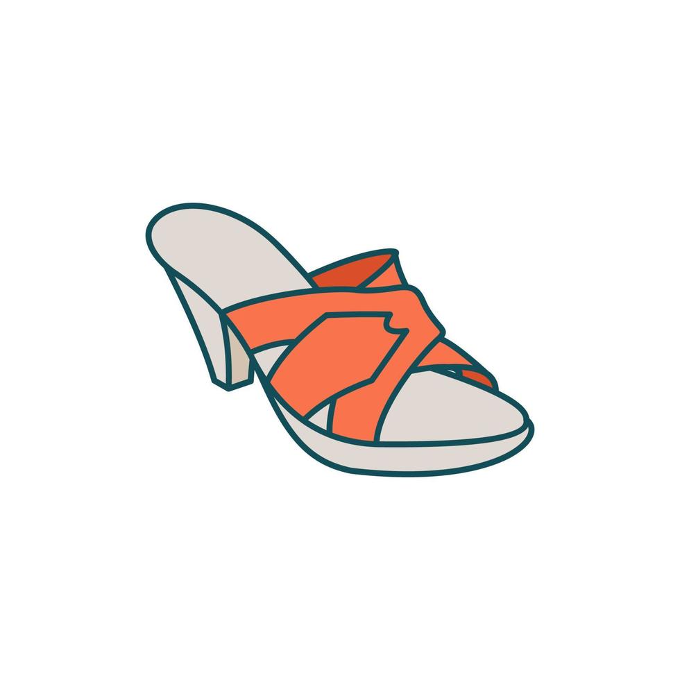 Woman slippers simple line creative design vector