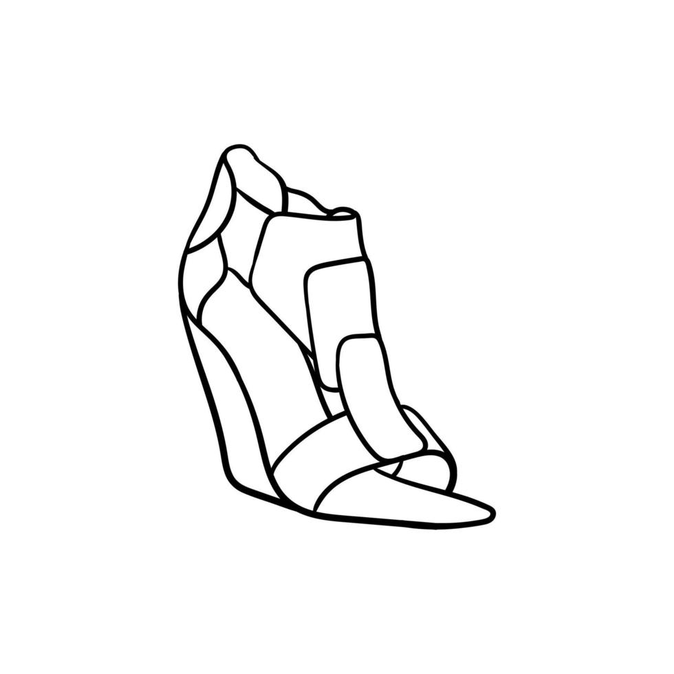 Boots shoes for woman line art creative design vector