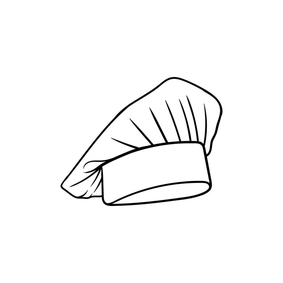 Chef hat elegant simple line illustration design vector