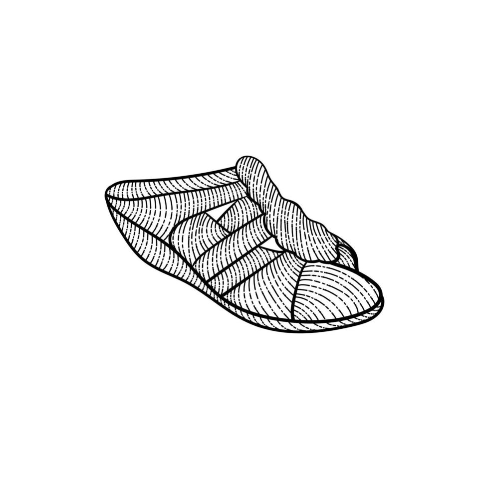 Slippers boot vintage illustration creative design vector