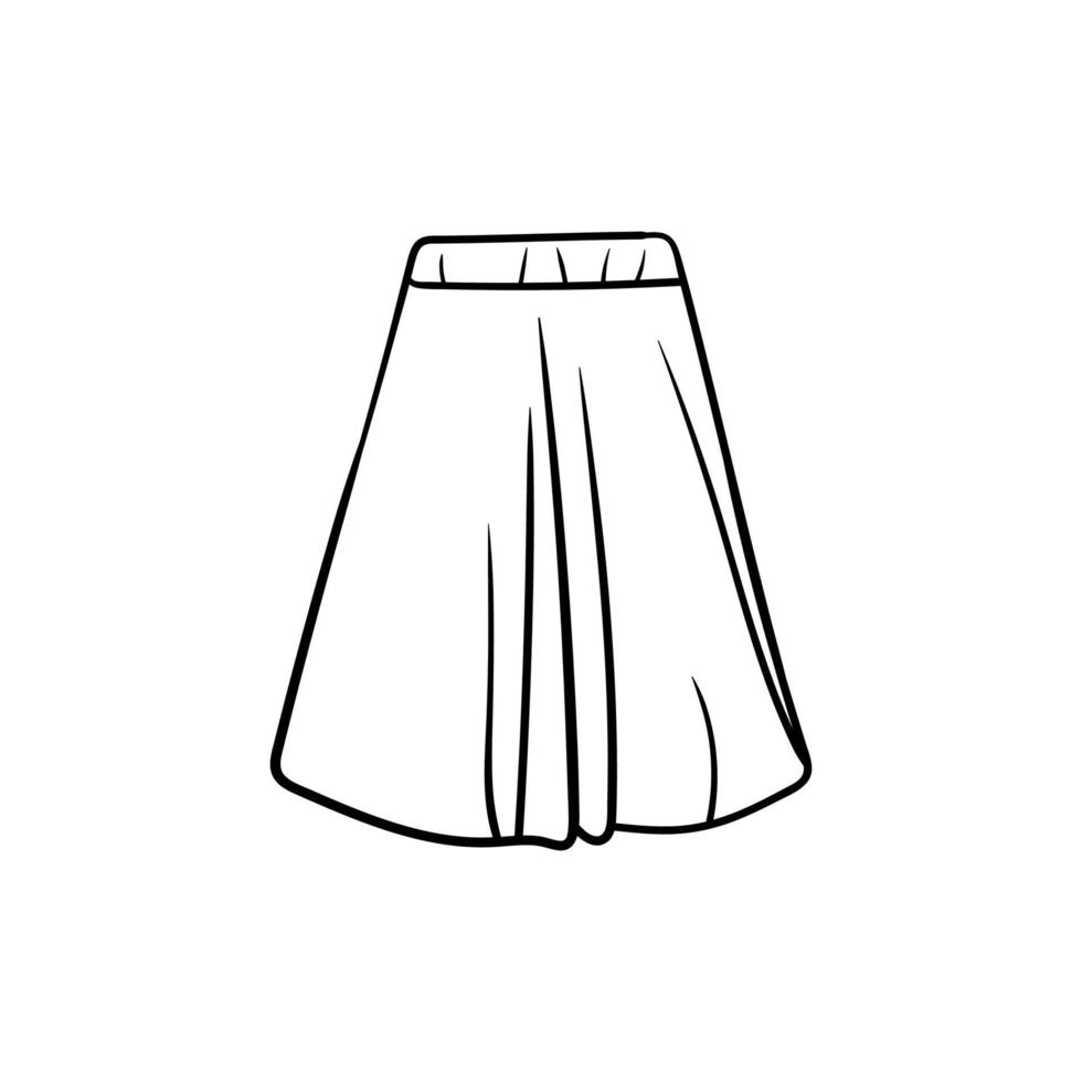 hembra corto falda contorno sencillo creativo diseño vector