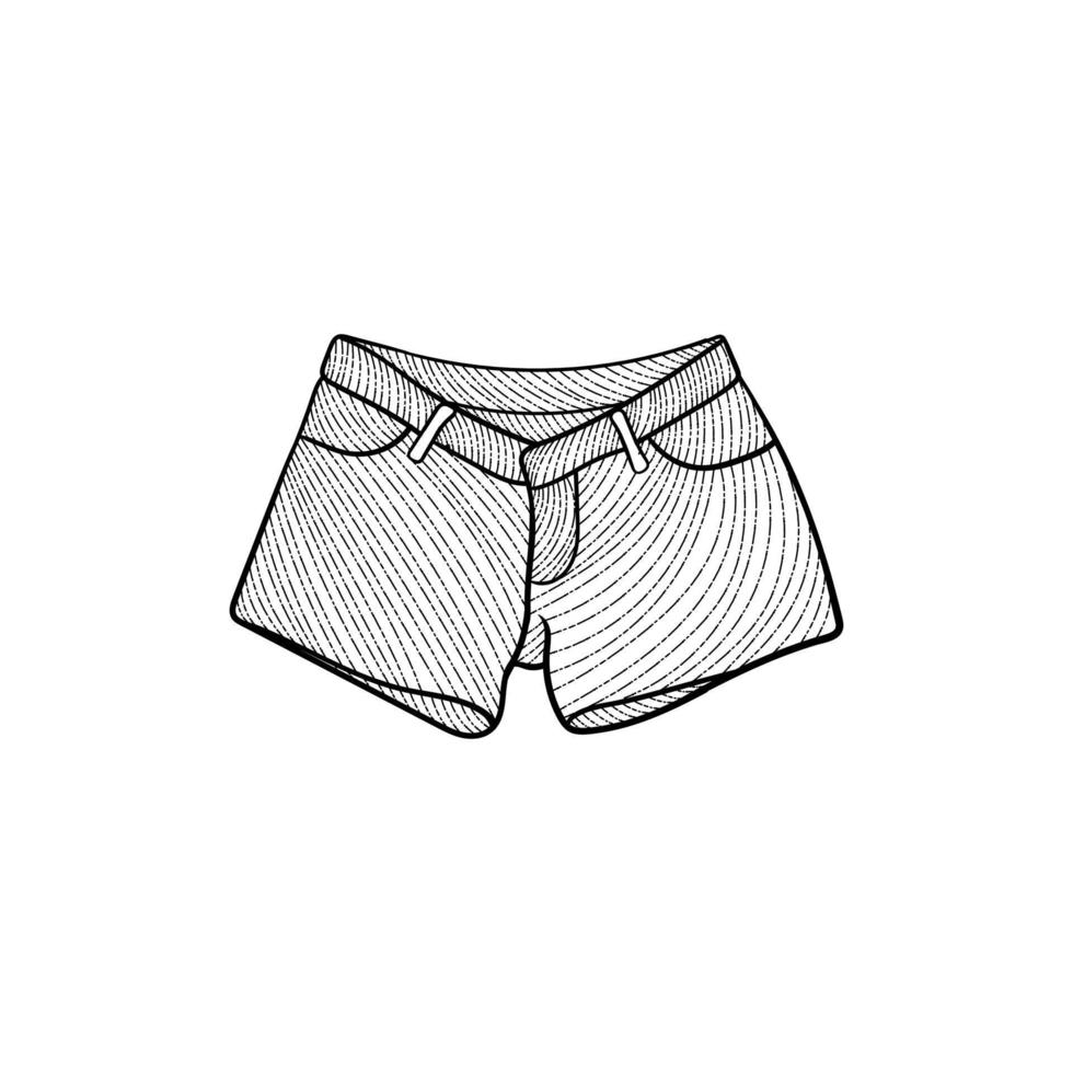 Short pants casual modern vintage art design vector