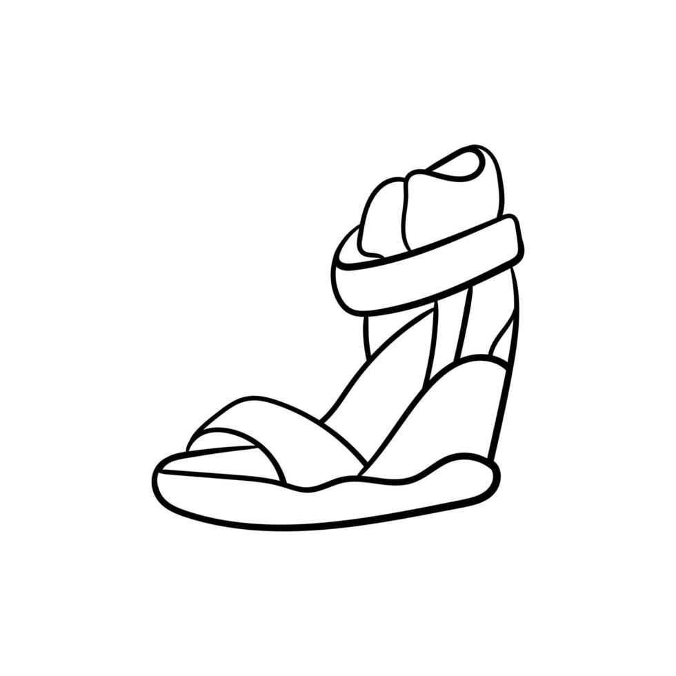 Stylish woman shoes line art creative design vector