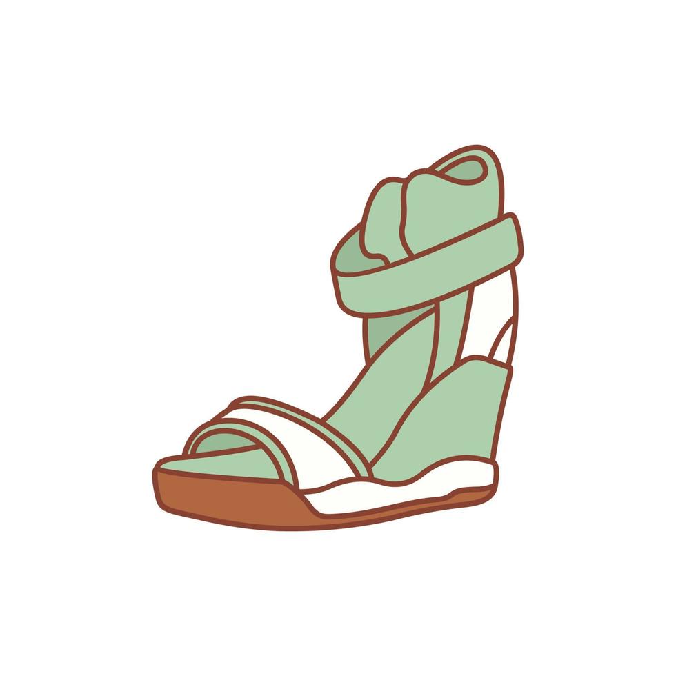 casual Zapatos mujer línea creativo ilustración diseño vector