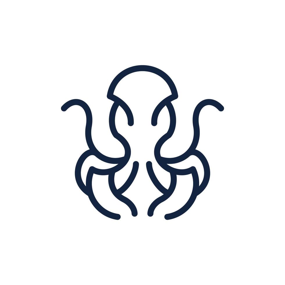 Line octopus simplicity illustration logo design vector