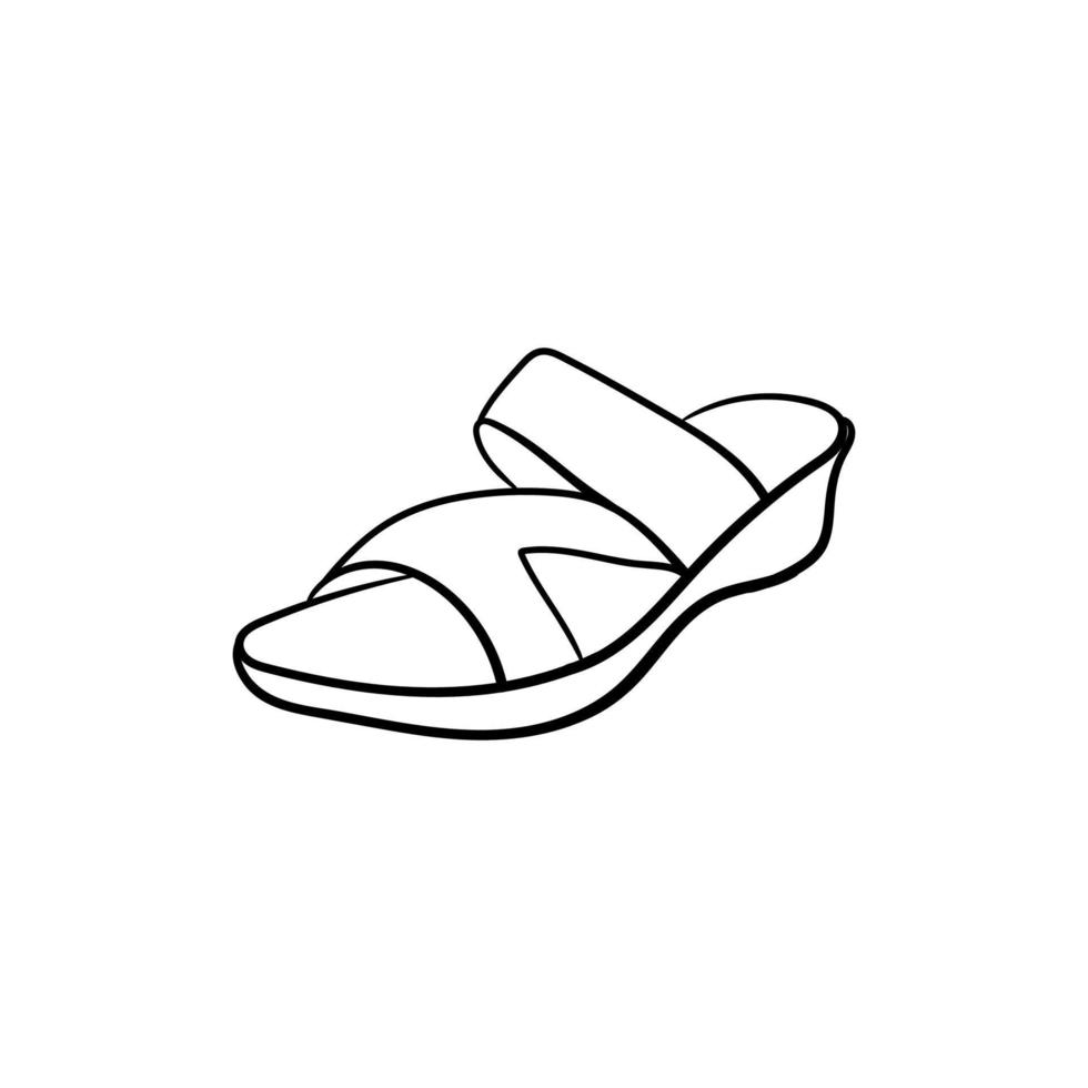 Elegant slippers woman outline design vector
