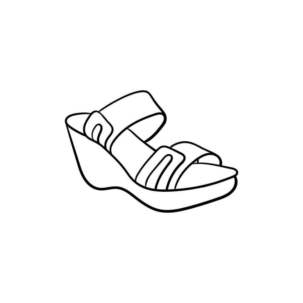 Zapatos calzado hembra línea estilo diseño vector