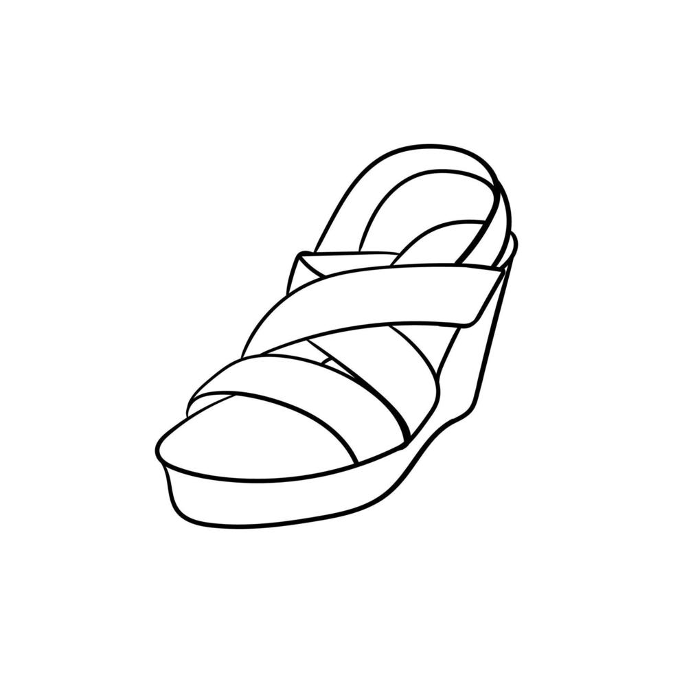 Slippers line simple illustration design vector