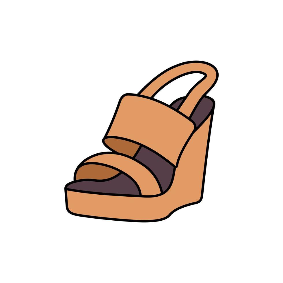 Zapatos bota marrón ilustración diseño vector